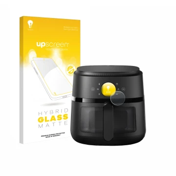 Vorderseite einer Produktverpackung mit dem Markenlogo upscreen. Daneben ist das Gerät Philips Airfryer 2000 Gen 2 6,2L mit de