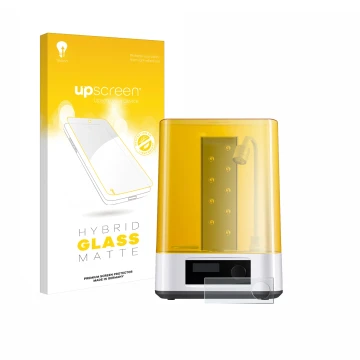 Vorderseite einer Produktverpackung mit dem Markenlogo upscreen. Daneben ist das Gerät Anycubic Wash & Cure 3 mit dem zugehöri