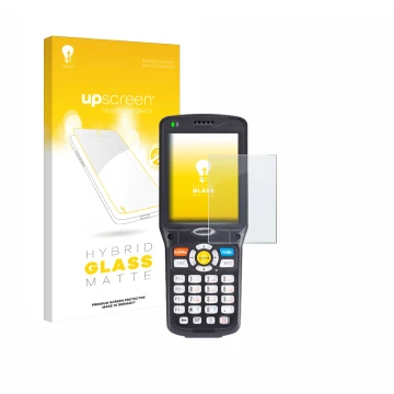 Vorderseite einer Produktverpackung mit dem Markenlogo upscreen. Daneben ist das Gerät Unitech HT510 mit dem zugehörigen Displ