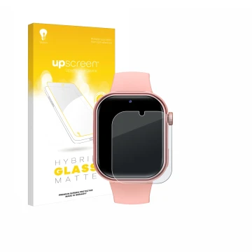 Vorderseite einer Produktverpackung mit dem Markenlogo upscreen. Daneben ist das Gerät Naixues Kids Smartwatch GPS mit dem zug