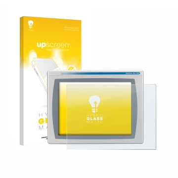 Vorderseite einer Produktverpackung mit dem Markenlogo upscreen. Daneben ist das Gerät Allen Bradly HMI AB 2711P-RDT15C mit de