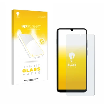 Vorderseite einer Produktverpackung mit dem Markenlogo upscreen. Daneben ist das Gerät Honor X5c Plus mit dem zugehörigen Disp