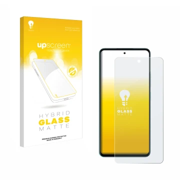 Vorderseite einer Produktverpackung mit dem Markenlogo upscreen. Daneben ist das Gerät Oppo A5 mit dem zugehörigen Displayschu