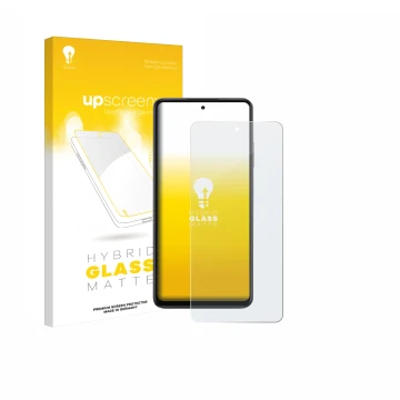 Vorderseite einer Produktverpackung mit dem Markenlogo upscreen. Daneben ist das Gerät Oppo K13x mit dem zugehörigen Displaysc