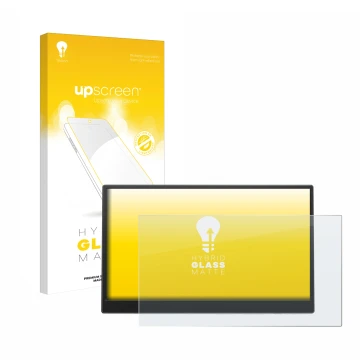 Vorderseite einer Produktverpackung mit dem Markenlogo upscreen. Daneben ist das Gerät Azeyou PM1506S 15.6