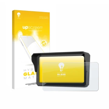 Vorderseite einer Produktverpackung mit dem Markenlogo upscreen. Daneben ist das Gerät Carpuride W602BS mit dem zugehörigen Di