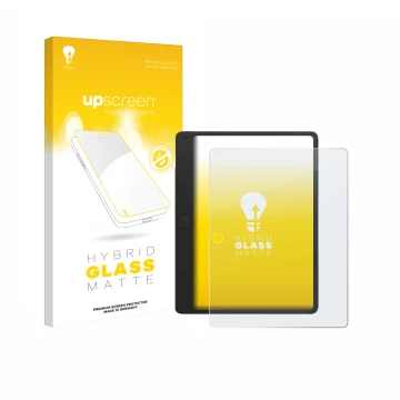 Vorderseite einer Produktverpackung mit dem Markenlogo upscreen. Daneben ist das Gerät TCL Note A1 mit dem zugehörigen Display