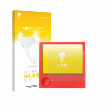 Vorderseite einer Produktverpackung mit dem Markenlogo upscreen. Daneben ist das Gerät PicPak E-Ink Display mit dem zugehörige