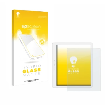 Vorderseite einer Produktverpackung mit dem Markenlogo upscreen. Daneben ist das Gerät Bigme B751C-S mit dem zugehörigen Displ