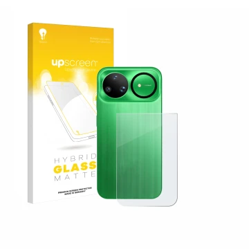 Vorderseite einer Produktverpackung mit dem Markenlogo upscreen. Daneben ist das Gerät Huawei Nova 15 Ultra (Rückseite) mit de