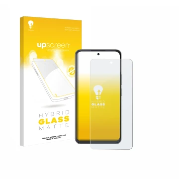 Vorderseite einer Produktverpackung mit dem Markenlogo upscreen. Daneben ist das Gerät Cubot Note 60 mit dem zugehörigen Displ