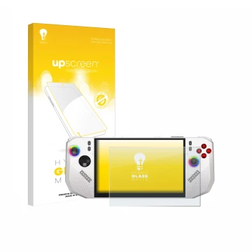 Vorderseite einer Produktverpackung mit dem Markenlogo upscreen. Daneben ist das Gerät MSI Claw A8 BZ2EM mit dem zugehörigen D