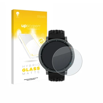 Vorderseite einer Produktverpackung mit dem Markenlogo upscreen. Daneben ist das Gerät Amazfit Active Max mit dem zugehörigen 