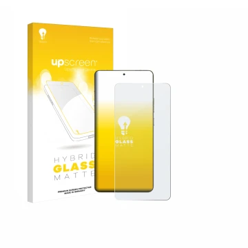 Vorderseite einer Produktverpackung mit dem Markenlogo upscreen. Daneben ist das Gerät Motorola Signature mit dem zugehörigen 