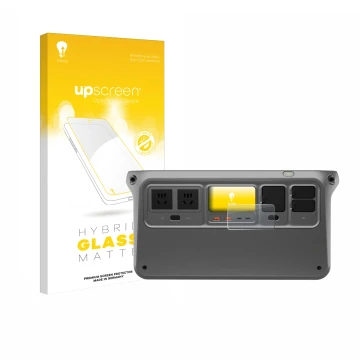 Vorderseite einer Produktverpackung mit dem Markenlogo upscreen. Daneben ist das Gerät DJI Power 1000 mit dem zugehörigen Disp