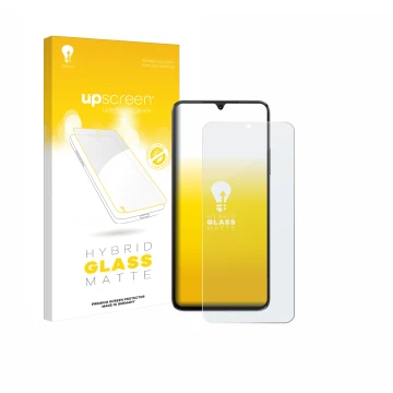 Vorderseite einer Produktverpackung mit dem Markenlogo upscreen. Daneben ist das Gerät Cubot A40 mit dem zugehörigen Displaysc