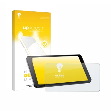 Vorderseite einer Produktverpackung mit dem Markenlogo upscreen. Daneben ist das Gerät RiderNav R7M mit dem zugehörigen Displa