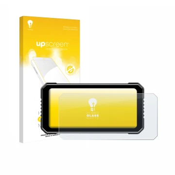 Vorderseite einer Produktverpackung mit dem Markenlogo upscreen. Daneben ist das Gerät Vtopek MT26 6.25