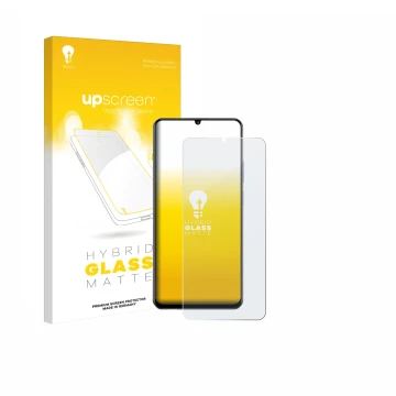 Vorderseite einer Produktverpackung mit dem Markenlogo upscreen. Daneben ist das Gerät realme Note 70 mit dem zugehörigen Disp