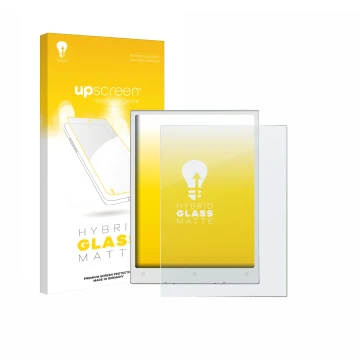 Vorderseite einer Produktverpackung mit dem Markenlogo upscreen. Daneben ist das Gerät Viwoods AiPaper Mini mit dem zugehörige