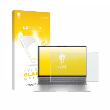 Vorderseite einer Produktverpackung mit dem Markenlogo upscreen. Daneben ist das Gerät HP EliteBook 6 G1ah 16