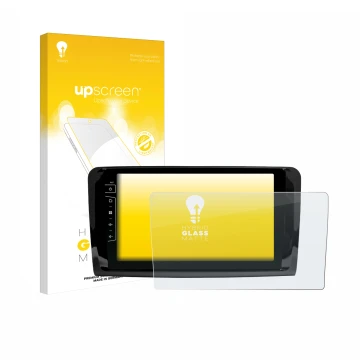 Vorderseite einer Produktverpackung mit dem Markenlogo upscreen. Daneben ist das Gerät Dynavin D9-DF432 9