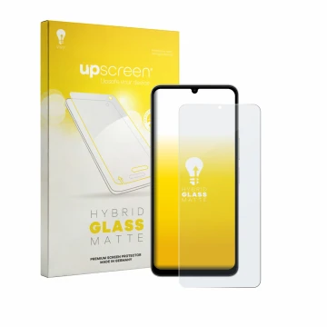 Vorderseite einer Produktverpackung mit dem Markenlogo upscreen. Daneben ist das Gerät Vivo Y11 2026 mit dem zugehörigen Displ