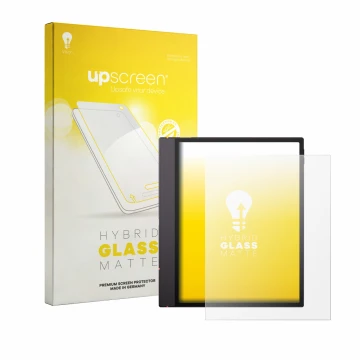 Vorderseite einer Produktverpackung mit dem Markenlogo upscreen. Daneben ist das Gerät Boox Note Air 6 C mit dem zugehörigen D
