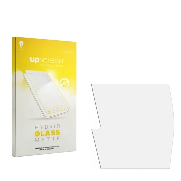 Vorderseite einer Produktverpackung mit dem Markenlogo upscreen. Daneben ist der zugehörige Displayschutz.