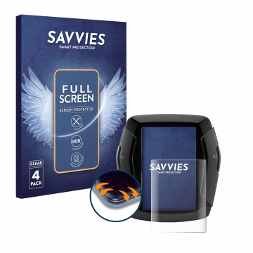 Vorderseite einer Produktverpackung mit dem Markenlogo Savvies. Daneben ist das Gerät Yamaha LCD-C Display 2019 (E-Bike Displa