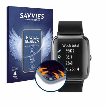 Vorderseite einer Produktverpackung mit dem Markenlogo Savvies. Daneben ist das Gerät Vigorun 025L mit dem zugehörigen Display