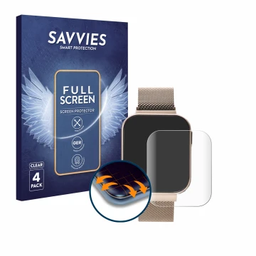 Vorderseite einer Produktverpackung mit dem Markenlogo Savvies. Daneben ist das Gerät Liu Jo Smartwatch 1.4