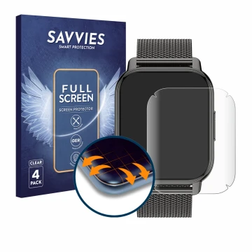 Vorderseite einer Produktverpackung mit dem Markenlogo Savvies. Daneben ist das Gerät Popglory P66 1.85