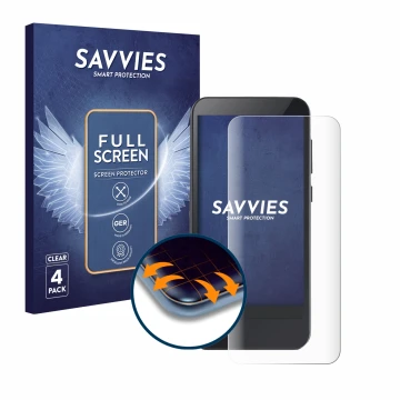 Vorderseite einer Produktverpackung mit dem Markenlogo Savvies. Daneben ist das Gerät Omnipod 5 mit dem zugehörigen Displaysch