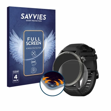 Vorderseite einer Produktverpackung mit dem Markenlogo Savvies. Daneben ist das Gerät Kiprun GPS 900 by Coros mit dem zugehöri