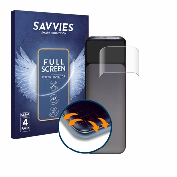 Vorderseite einer Produktverpackung mit dem Markenlogo Savvies. Daneben ist das Gerät Anker Powerbank 737 mit dem zugehörigen 