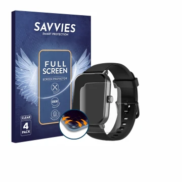 Vorderseite einer Produktverpackung mit dem Markenlogo Savvies. Daneben ist das Gerät Yoever IDW19 1.8