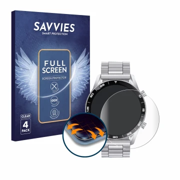 Vorderseite einer Produktverpackung mit dem Markenlogo Savvies. Daneben ist das Gerät Foxbox SML1-C PRO 1.43