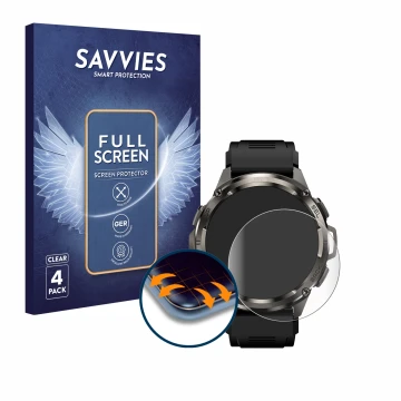 Vorderseite einer Produktverpackung mit dem Markenlogo Savvies. Daneben ist das Gerät Kospet Tank T3 Ultra mit dem zugehörigen