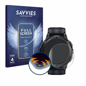 Vorderseite einer Produktverpackung mit dem Markenlogo Savvies. Daneben ist das Gerät Oukitel BT10 1.43