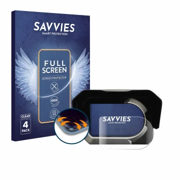 Vorderseite einer Produktverpackung mit dem Markenlogo Savvies. Daneben ist das Gerät Kymco CV3 mit dem zugehörigen Displaysch