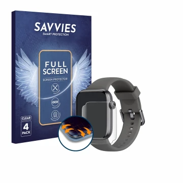 Vorderseite einer Produktverpackung mit dem Markenlogo Savvies. Daneben ist das Gerät AcclaFit P5 1.85
