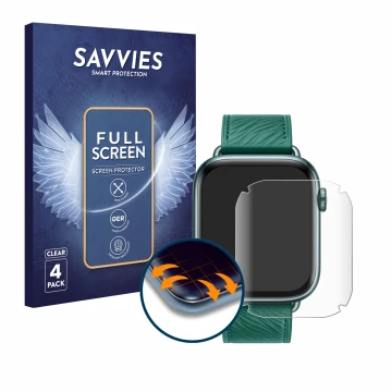 Vorderseite einer Produktverpackung mit dem Markenlogo Savvies. Daneben ist das Gerät Honor Watch 5 mit dem zugehörigen Displa