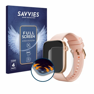 Vorderseite einer Produktverpackung mit dem Markenlogo Savvies. Daneben ist das Gerät Maoo ProWatch 1.85