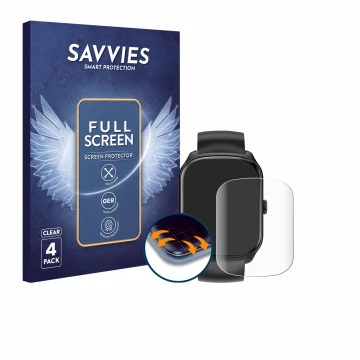 Vorderseite einer Produktverpackung mit dem Markenlogo Savvies. Daneben ist das Gerät Qecnato S68 1.95