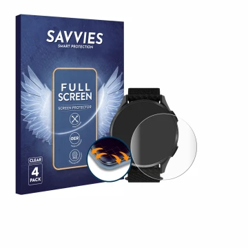 Vorderseite einer Produktverpackung mit dem Markenlogo Savvies. Daneben ist das Gerät Garmin Approach S50 mit dem zugehörigen 