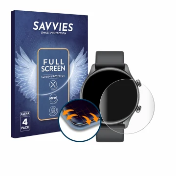 Vorderseite einer Produktverpackung mit dem Markenlogo Savvies. Daneben ist das Gerät vamout S54 1.39