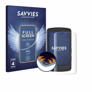 Vorderseite einer Produktverpackung mit dem Markenlogo Savvies. Daneben ist das Gerät Bryton Rider S810 mit dem zugehörigen Di