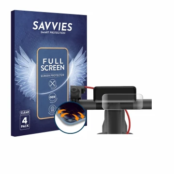 Vorderseite einer Produktverpackung mit dem Markenlogo Savvies. Daneben ist das Gerät Navee V50i Pro mit dem zugehörigen Displ