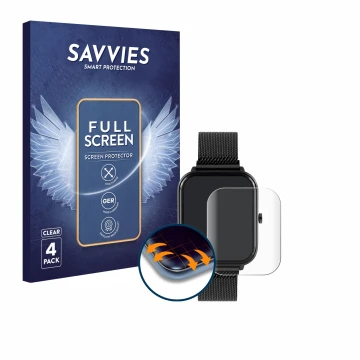 Vorderseite einer Produktverpackung mit dem Markenlogo Savvies. Daneben ist das Gerät Reflex Active Series 44 mit dem zugehöri